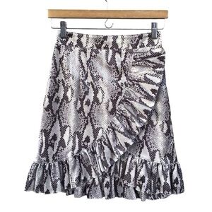 MSGM Milano Ruffle Snakeskin Mini Skirt NEW